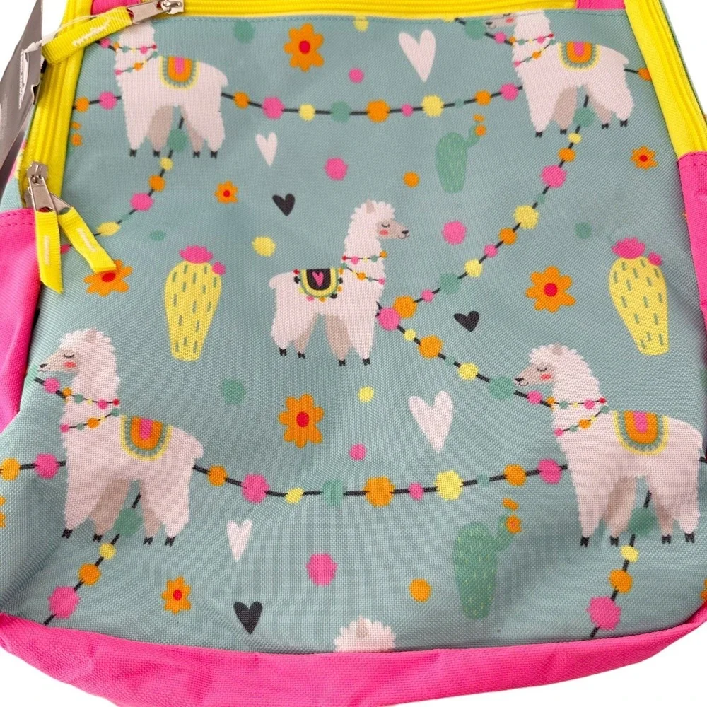 Trailmaker Girls'‎ LLAMA Backpack Adjustable Padded Straps School Pink 17 inch a